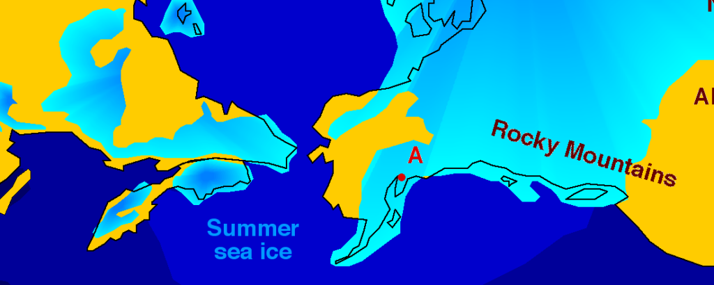 Isen täcker halvön jämte Beringssund, södra Alaska och Kanadas västkust.