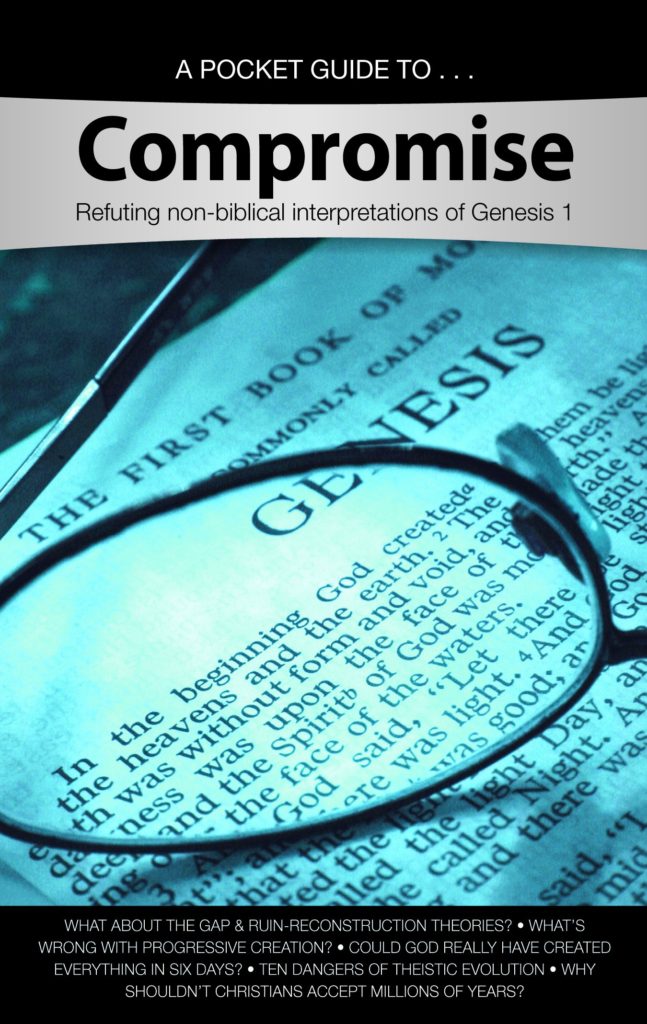 Bokomslag. En pocketguide om att kompromissa. Motbevisning av icke-bibliska tolkningar av Genesis 1.