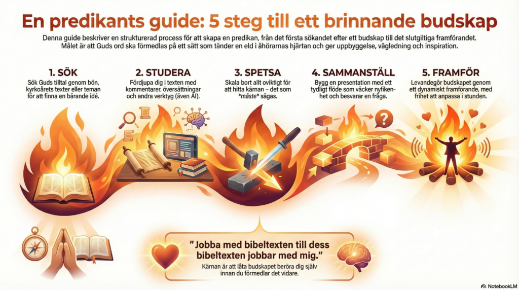 De fem faserna som infografik